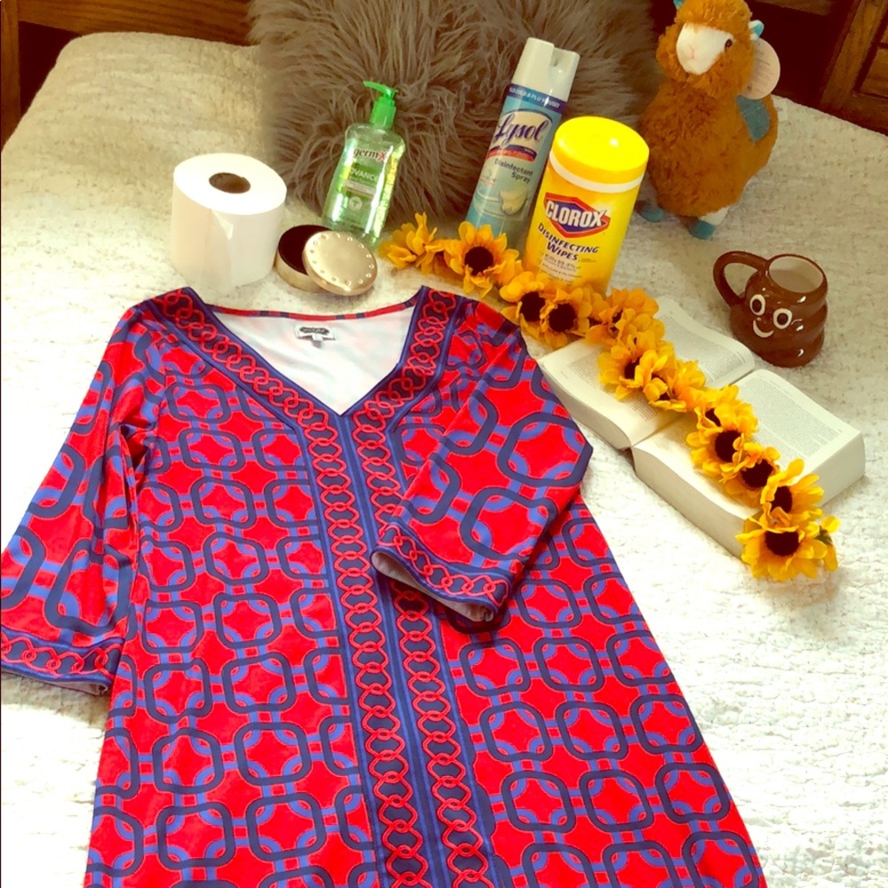 Preppy Geometric Print Dress